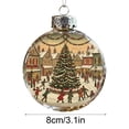 thumbnail image 1 of Vintage Christmas Ball Ornament, Old Fashioned Xmas Scene Printed Round Bauble Hanging Decorative Ornament for Tree Decor, 1 of 7