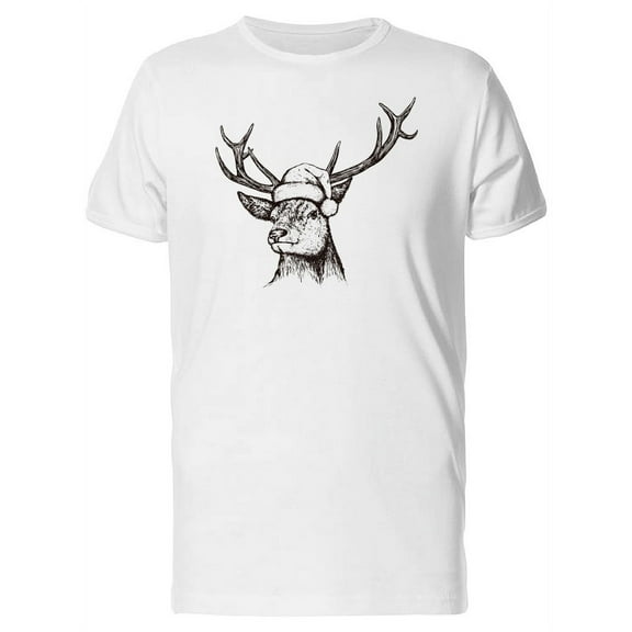 Vintage Christmas Cute Reindeer T-Shirt Men -Image by Shutterstock, Male Medium