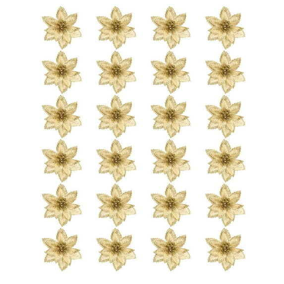 Vintage Christmas Decor Flower Shape Christmas Tree 3.54X3.54X0.39in Tree Decoration 24Pcs