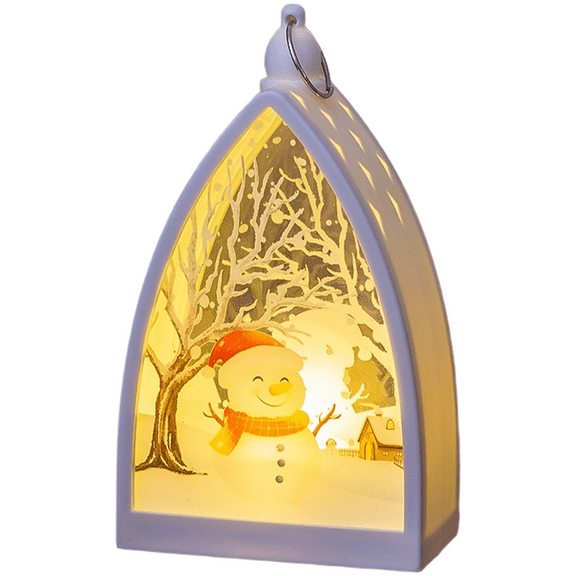 Vintage Christmas Decor Light Up Table Lamp Snowman Reindeer Santa Tree Desktop