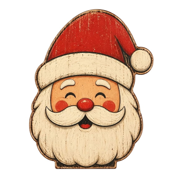 Vintage Christmas Decorations, Wooden Christmas Decor Sign,Santa