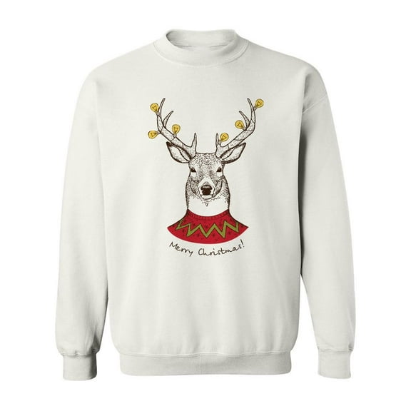Vintage Christmas Deer Sweatshirt Men -Image by Shutterstock, Male 4X-Large