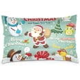 thumbnail image 1 of Vintage Christmas Design Velvet Oblong Lumbar Plush Throw Pillow Cover/Shams Cushion Case 20x30in Decorative Invisible Zipper Design for Couch Sofa Pillowcase Only, 1 of 7