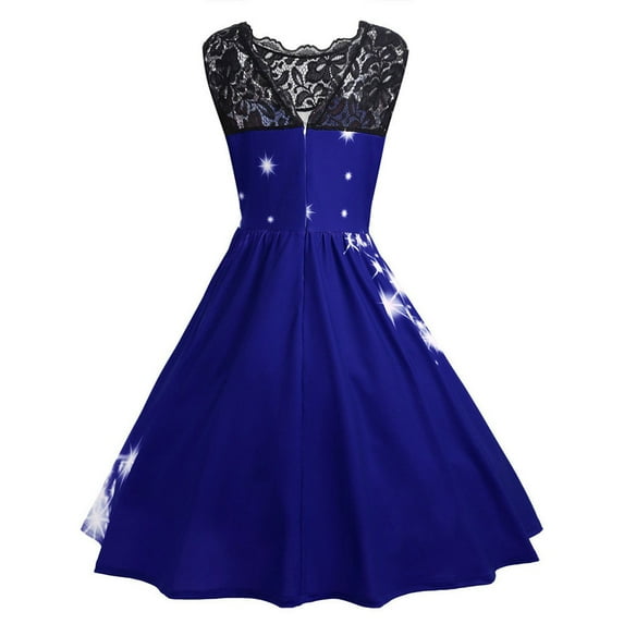 Vintage Christmas Dresses for Women 2024 Holiday Outfit Long Sleeve/Sleeveless Elegant Swing Tea Party Dresses