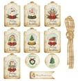 thumbnail image 1 of Vintage Christmas Gift Tags With String, 60 Pack Kraft Christmas Tags Pre-Punched, Santa Snowman Retro Christmas Gift Tags, Christmas Gift Wrapping Accessories, 1 of 3