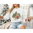 thumbnail image 1 of Vintage Christmas Girl and Reindeer Shirt, Retro Christmas Shirt, Retro 1950's Christmas Sweater, Christmas Tree Sweatshirt, Christmas Party, 1 of 5