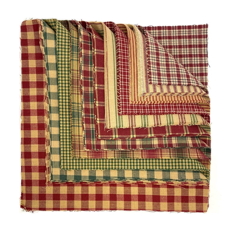 JCS Vintage Christmas 44pc Precut Large 10 inch Cotton Squares Craft ...