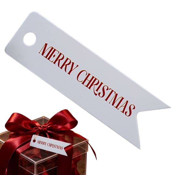 Vintage Christmas Kraft Paper Gift Tags with String, Retro Holiday Letter Hanging Tags for Gift Wrapping, Christmas Favor Tags