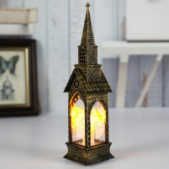 Vintage Christmas LED Lantern Battery Operated,LED Lantern Indoor Lanterns Decorative Candle Lamp Seasonal Decorations for Christmas Home Living Room Bedside Tabletop Night Light
