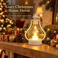 thumbnail image 1 of Vintage Christmas LED Lantern, White Hurricane Lamp with Flickering Flameless Candle, Battery Operated Tabletop & Hanging Light for Indoor Christmas Holiday Decor, 1 of 7