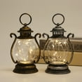 thumbnail image 1 of Vintage Christmas Lantern LED String Lights, Mini Oil Lamp Style Battery Operated Indoor Outdoor Hanging Decor for Tree Home Party Holiday Decoration, 1 of 8