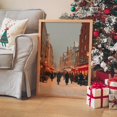 Vintage Christmas Market Snowy European Street Scene Pdf And Jpg Wall ...