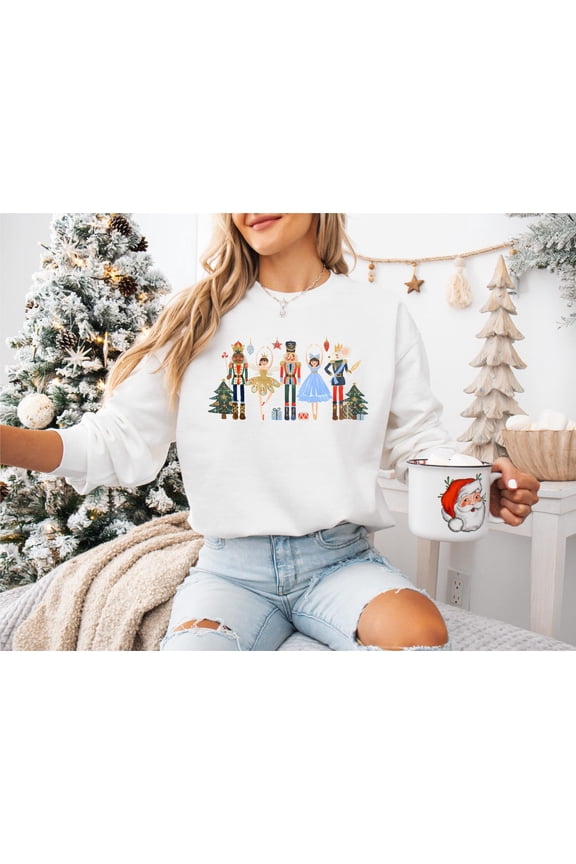 Vintage Christmas Nutcracker Sweatshirt, Holiday Party Christmas Sweater, Nutcracker Ballet Shirt Cottagecore Gift