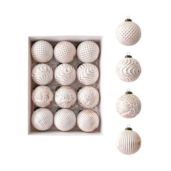 Vintage Christmas Ornament Ball - Plastic Hanging Ornament with Loop - Durable Lightweight Decorative Ball for Indoor/Outdoor Holiday Decor - for Christmas and Parties