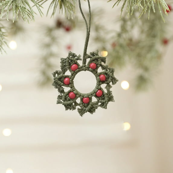 Vintage Christmas Ornaments,Christmas Tree Knitted Pendants, Crochet Christmas Ornaments, Handmade Christmas Pendants, Snowflake Cotton Tree Pendants, Cute Christmas Tree Decorations