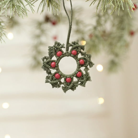 Vintage Christmas Ornaments,Christmas Tree Knitted Pendants, Crochet Christmas Ornaments, Handmade Christmas Pendants, Snowflake Cotton Tree Pendants, Cute Christmas Tree Decorations