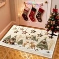 thumbnail image 1 of Vintage Christmas Ornaments New Christmas Stereoscopic Embroidery Style Carpet Entrance Door Mat Household Absorbent Nonslip Foot Mat Dirt Proof Mat Bathroom Nonslip Mat Size 15.7x23.6 In, A, 1 of 6