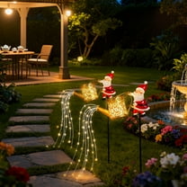 Vintage Christmas Ornaments New Solar Santa Claus Shower Light Villa Outdoor Courtyard Light Christmas Day Light, Red