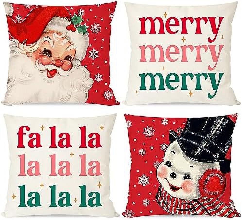 Vintage christmas pillow covers hotsell