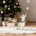 thumbnail image 1 of Vintage Christmas Reindeer Decorations for Home, Office, Mantel, Tabletop, Party, Shelf, 2 Retro Farmhouse Reindeers Winter Holidays Table Centerpiece Decor, Wooden Xmas Decoration(4pc), 1 of 5