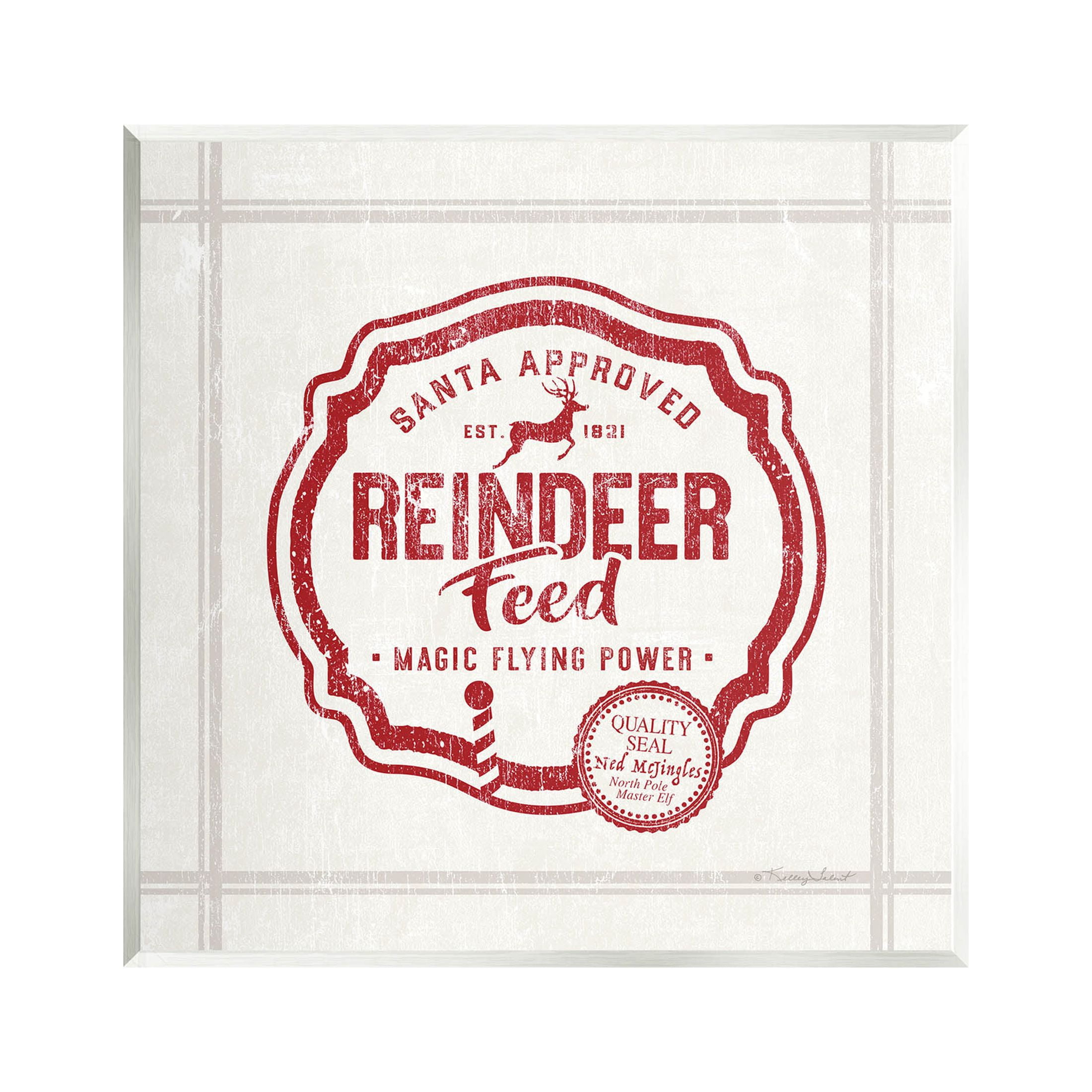 Vintage Christmas Reindeer Feed Holiday Graphic Art Unframed Art Print Wall Art