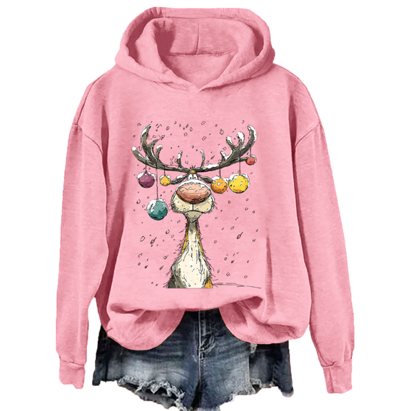 Vintage Christmas Reindeer Sweatshirt Reindeer Christmas Sweatshirts for Women Deer Hoodie