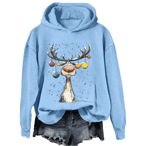 Vintage Christmas Reindeer Sweatshirt Reindeer Christmas Sweatshirts for Women Deer Hoodie
