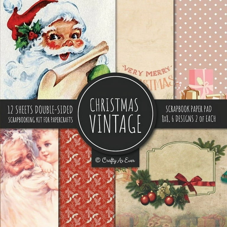 Christmas Scrapbook Paper Pad: Christmas Background 8x8 Decorative Paper Design Scrapbooking Kit for Cardmaking, DIY Crafts, Creative Projects