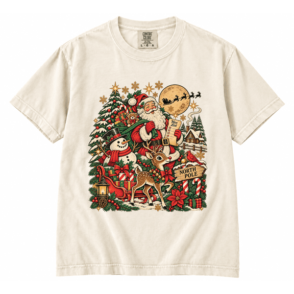 Vintage Christmas Shirt, Retro Santa T Shirt, Nostalgic Christmas Tee, Christmas Graphic Shirt, Holiday Shirt, Santa Claus, Comfort Colors
