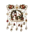 thumbnail image 1 of Vintage Christmas Snowman Suncatcher Wind Chime, Stained Glass Crystal Teardrop Hanging Ornament, Winter Lantern Snowflake Window Front Door Hanging Decor for Xmas Home Decoration, 1 of 7