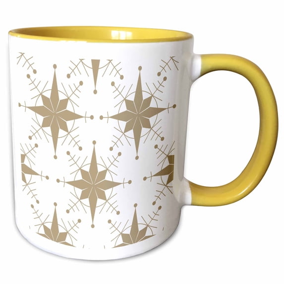 Vintage Christmas Stars 11oz Two-Tone Yellow Mug mug-29069-8