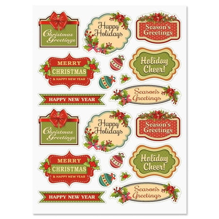 Vintage Christmas Stickers - set of 24