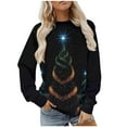 thumbnail image 1 of Vintage Christmas Sweatshirts for Women Fleece Round Neck Shirts Fashion Christmas Funny Printed Blouses Long Sleeve Sweaters Casual Xmas Holiday Pullover Tops, 1 of 9