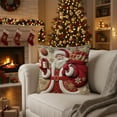 thumbnail image 1 of Vintage Christmas Throw Pillow Covers 17.7x17.7in , Soft Comfy Xmas Santa Claus Trees Pillow Cases, Aesthetic Snowman Reindeer 3D Decor for Couch Sofa Living Room Bed, 1 of 6
