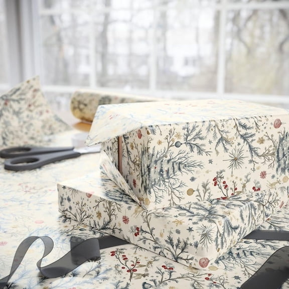 Vintage Christmas Toile Wrapping Paper Roll Vintage Christmas Tree Gift Wrap Roll Antique Christmas Tree Wrapping Paper, Girls Christmas Gift, Birthday Gift Wrapping Paper