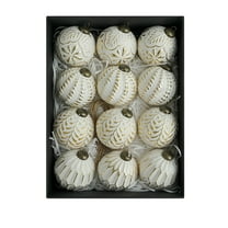 Vintage Christmas Tree Ball Ornaments, 12PCS 3.15inch Shatterproof Plastic Vintage Rustic Christmas Ball Ornaments Antique Traditional Style Xmas Tree Wedding Party Decor