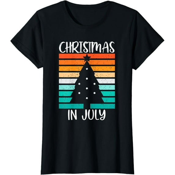 Vintage Christmas Tree Christmas in July T-Shirt