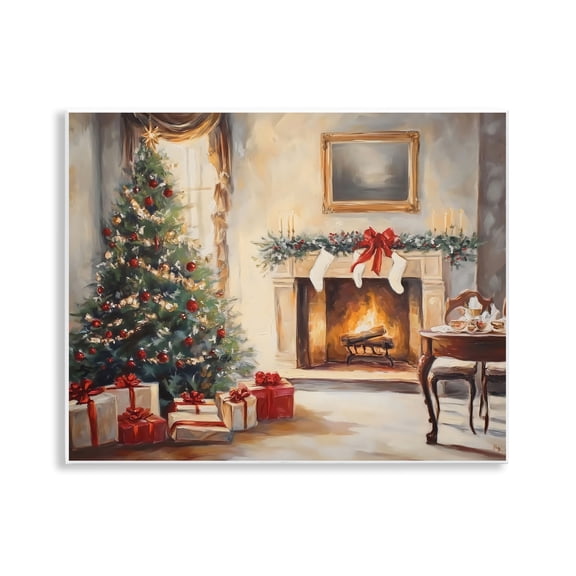 Stupell Industries Vintage Christmas Tree Hearth Wall Plaque Art, design by Arlington Prints