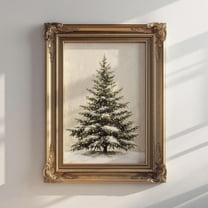 Vintage Christmas Tree Poster Christmas Pine Tree Wall Decor Canvas Art Prints Painting Picture Artwork Home Bedroom Rustic Christmas Decoration No Frame
