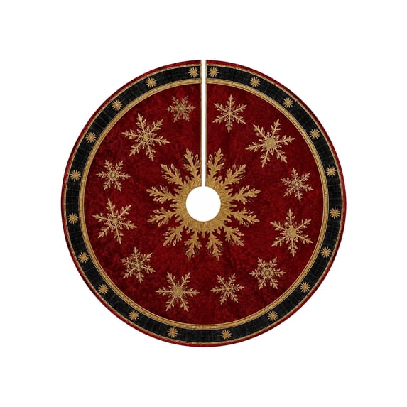 Vintage Christmas Tree Skirt,Xmas Winter Decorations with Retro Designs for Home Decor, Xmas Tree Mat Ornaments Decorations for Home Party Holiday Indoor Outdoor