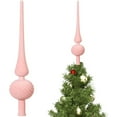thumbnail image 1 of Vintage Christmas Tree Topper,11 Inch Velvet Finial Christmas Tree Topper,Vintage Spherical Tree Topper Velvet Finial Mid Century Christmas Ornament for Home Xmas Holiday Party Decorations(Pink), 1 of 9