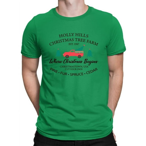 Vintage Christmas Tree Truck T-shirt Men's