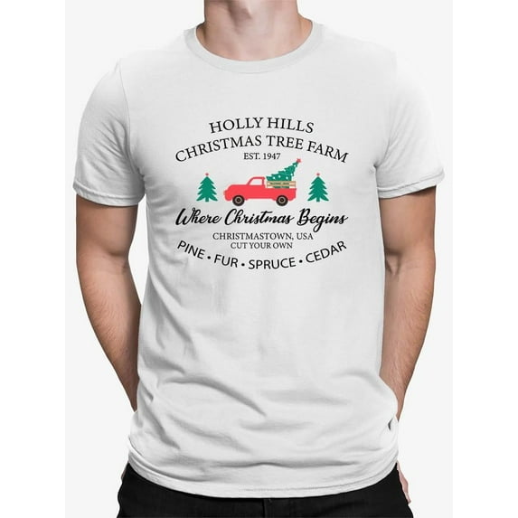 Vintage Christmas Tree Truck T-shirt Men's