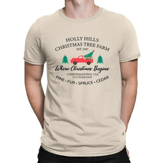 Vintage Christmas Tree Truck T-shirt Men's