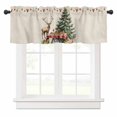 thumbnail image 1 of Vintage Christmas Tree Valances for Windows Food Reindeer Gift Linen Winter Rod Pocket Curtain Valance Window Treatment Short Curtains for Kitchen Living Room, 60"x18", 1 of 5