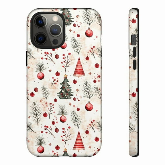 Vintage Christmas Trees Holiday Gift Phone Case for iPhone 11 12 13 14 15 16