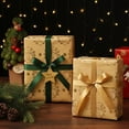 thumbnail image 1 of Vintage Christmas Wrapping Paper Rolls, Kraft Gift Wrapping Paper, Christmas Wrapping Paper Gold Foil Kraft Gift Wrap, with Santa Snowflake Gift Print for Christmas Presents, 9.68" x 27.55", 1 of 6