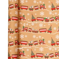 Paper Rol Pattern Christmas Wrapping Paper with Cute Santa and Reindeer Print, 17 Inches ...