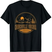 Vintage Churchville, Virginia Mountain Hiking Print T-Shirt