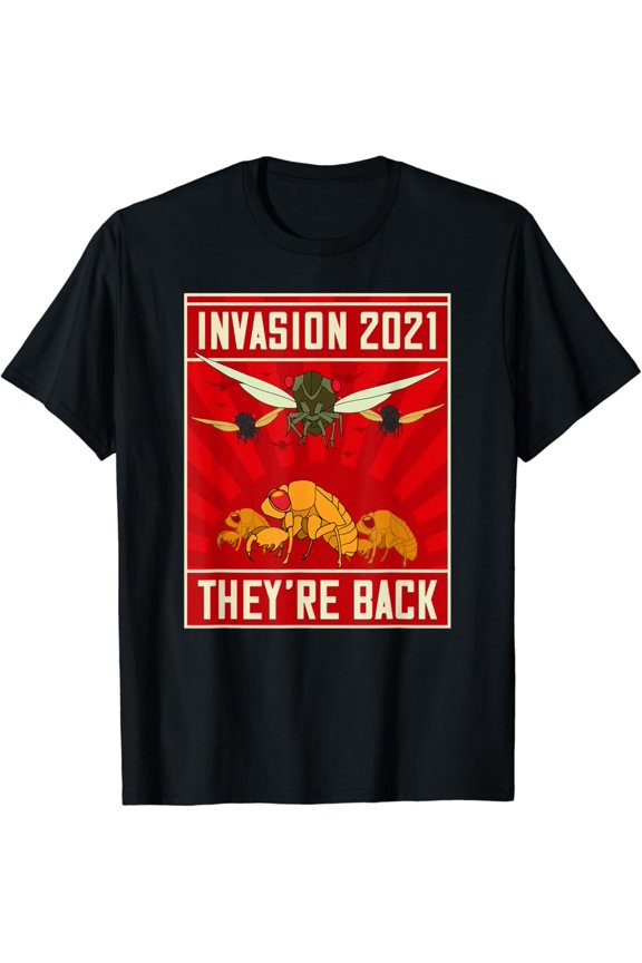 Vintage Cicada Invasion 2021 Cicada Brood X Nymph They're Here T-Shirt S-5XL Trending Birrthday Tee Gifts Vintage Tee -Birthday Gifts